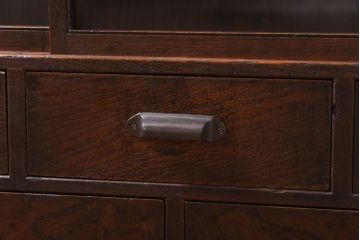 アンティーク家具　和製アンティーク　三方ケヤキ材　上品な和の趣きあふれる茶箪笥(収納棚、飾り棚)