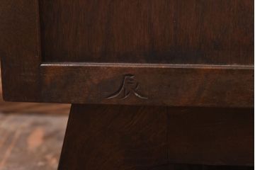 中古　松本民芸家具　モダンな雰囲気の90型茶タンス(サイドボード、戸棚)(定価約35万6千円)(1)