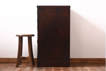 中古美品　伝統民芸家具　岩谷堂箪笥　菊幸　細身のサイドチェスト(立タンス)