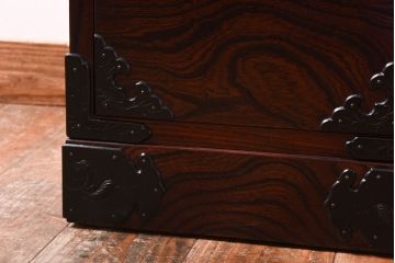 中古美品　伝統民芸家具　岩谷堂箪笥　菊幸　細身のサイドチェスト(立タンス)