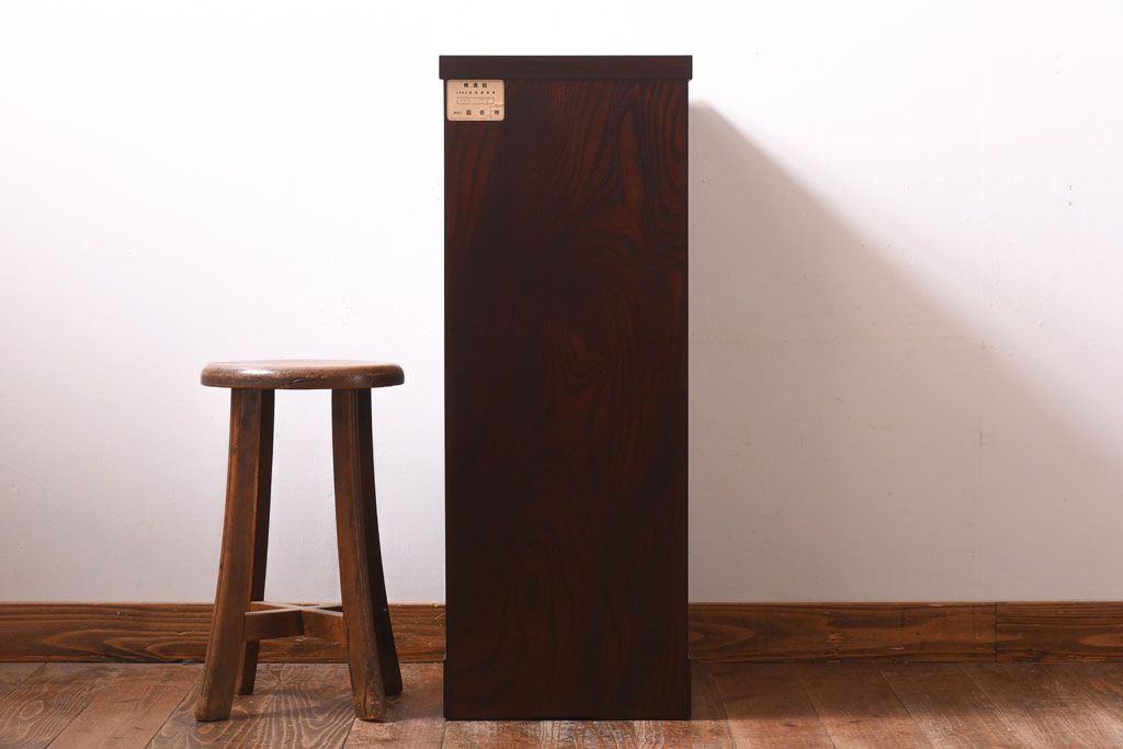 中古美品　伝統民芸家具　岩谷堂箪笥　菊幸　細身のサイドチェスト(立タンス)