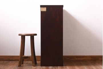 中古美品　伝統民芸家具　岩谷堂箪笥　菊幸　細身のサイドチェスト(立タンス)