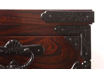 中古美品　伝統民芸家具　岩谷堂箪笥　菊幸　細身のサイドチェスト(立タンス)