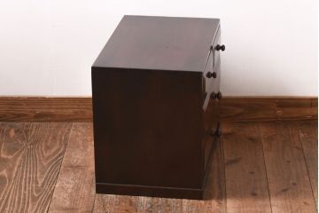 アンティーク雑貨　中古　松本民芸家具　立体的なデザインが魅力の凸面小抽出(小引き出し、卓上収納)