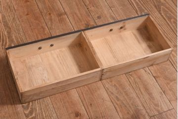 アンティーク家具　昭和初期　黒檀・栓材　結霜ガラスが上品なローボード(収納棚、置き床)