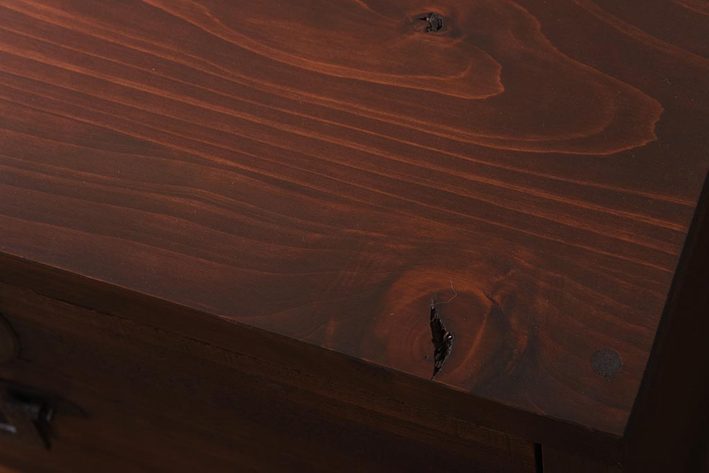 ラフジュ工房オリジナル　古い引き出しが魅力のローボード(リビングボード、引き出し)