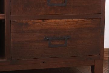 ラフジュ工房オリジナル　古い引き出しが魅力のローボード(リビングボード、引き出し)