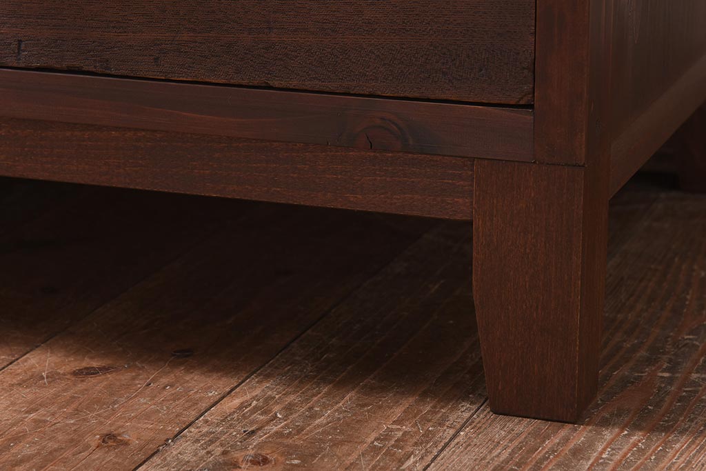 ラフジュ工房オリジナル　古い引き出しが魅力のローボード(リビングボード、引き出し)