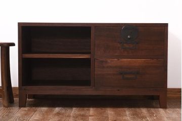 ラフジュ工房オリジナル　古い引き出しが魅力のローボード(リビングボード、引き出し)