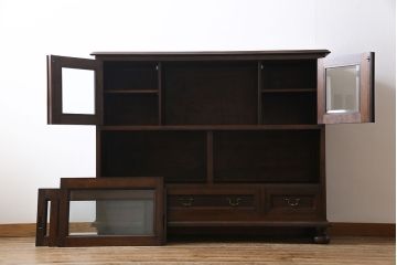 中古　ビンテージ　松本民芸家具　C型サイドボード(食器棚、キャビネット、収納棚)(定価約70万円)