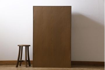 レトロ家具　昭和レトロ　三方ナラ材　ネームプレート付き　シャビーな金具と味のある木肌が魅力のチェスト(小引き出し)