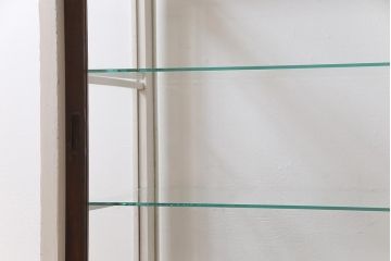 ペイント家具　レトロで落ち着いたカラーのガラスケース(ショーケース、陳列棚)