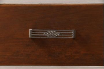 ペイント家具　レトロで落ち着いたカラーのガラスケース(ショーケース、陳列棚)