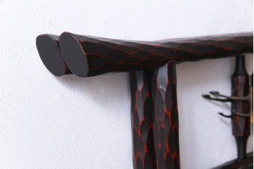 アンティーク雑貨　ビンテージ　フック付き　二つ折り　和の味わいを醸し出す衣桁(着物掛け)