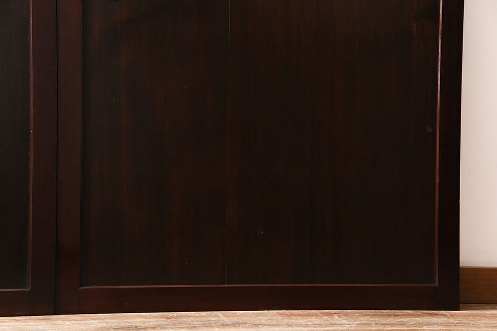 和製アンティーク　裏表で異なる取っ手が魅力の帯戸(板戸、引き戸、建具)2枚組