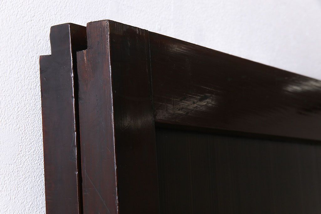 和製アンティーク　裏表で異なる取っ手が魅力の帯戸(板戸、引き戸、建具)2枚組