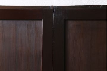和製アンティーク　裏表で異なる取っ手が魅力の帯戸(板戸、引き戸、建具)2枚組