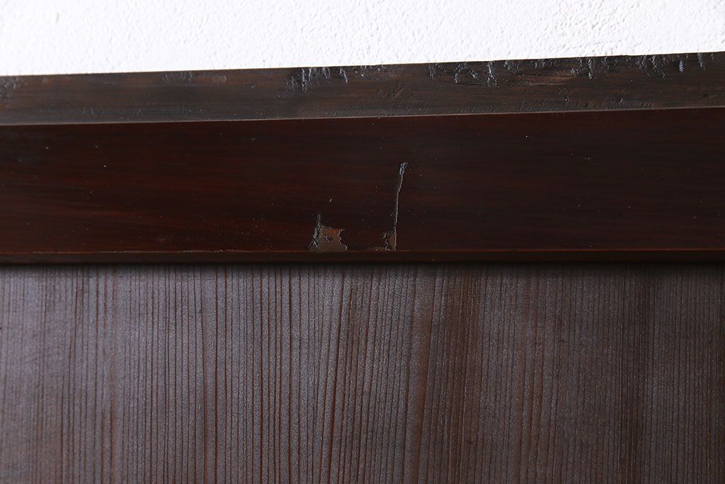 和製アンティーク　裏表で異なる取っ手が魅力の帯戸(板戸、引き戸、建具)2枚組