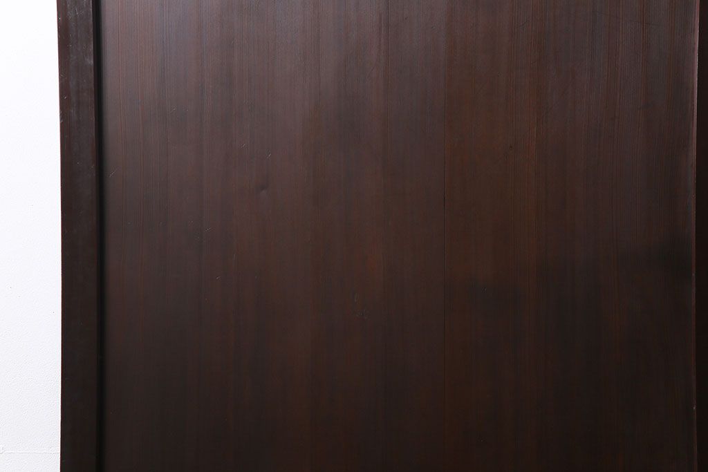 和製アンティーク　裏表で異なる取っ手が魅力の帯戸(板戸、引き戸、建具)2枚組