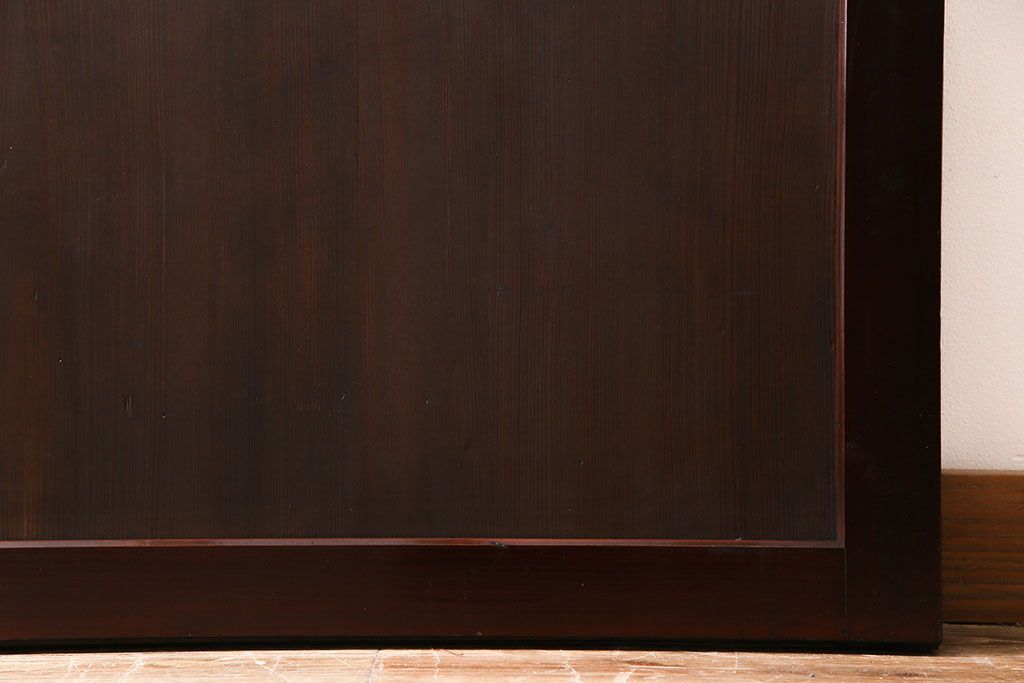 和製アンティーク　裏表で異なる取っ手が魅力の帯戸(板戸、引き戸、建具)2枚組