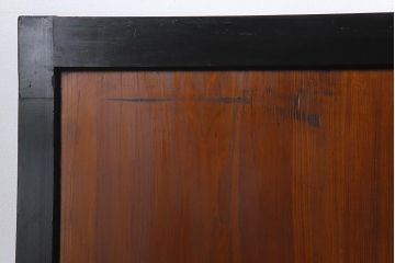 和製アンティーク　ヒノキ材　黒の縁がモダンな帯戸4枚セット(板戸、引戸、建具)