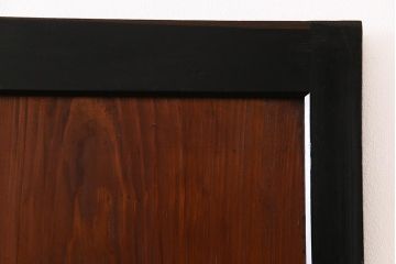 和製アンティーク　ヒノキ材　黒の縁がモダンな帯戸4枚セット(板戸、引戸、建具)