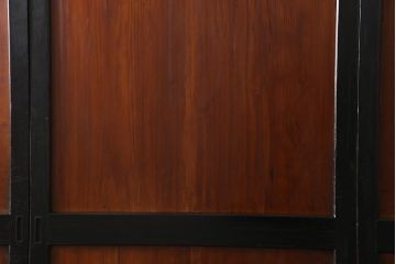 和製アンティーク　ヒノキ材　黒の縁がモダンな帯戸4枚セット(板戸、引戸、建具)