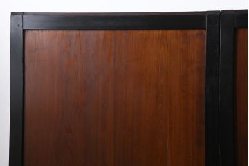 和製アンティーク　ヒノキ材　黒の縁がモダンな帯戸4枚セット(板戸、引戸、建具)