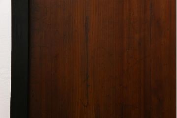 和製アンティーク　ヒノキ材　黒の縁がモダンな帯戸4枚セット(板戸、引戸、建具)