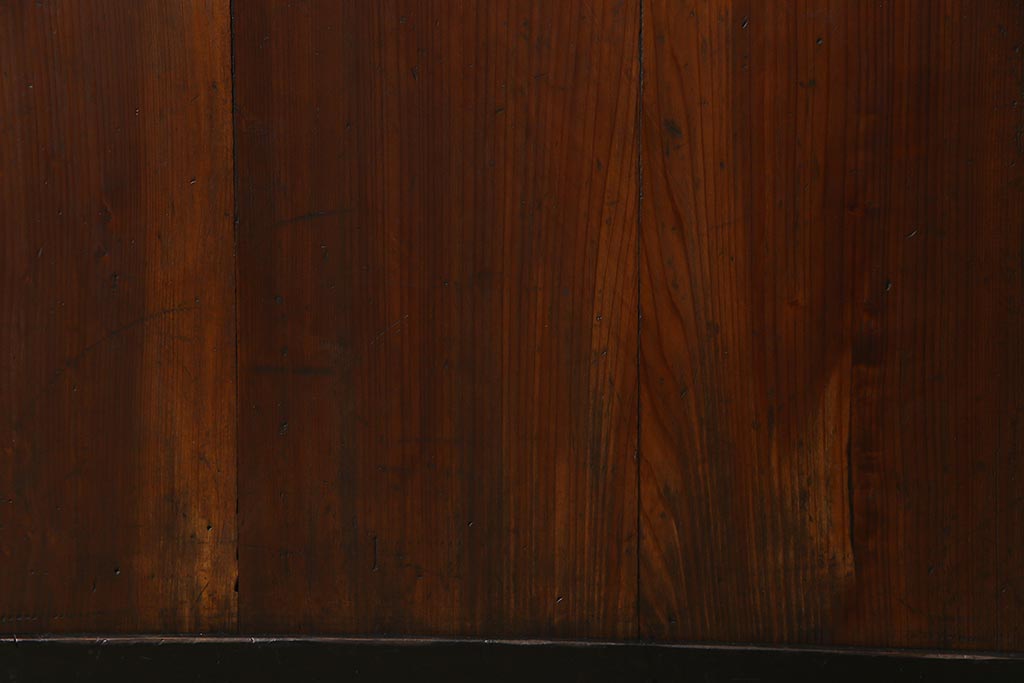 和製アンティーク　ヒノキ材　黒の縁がモダンな帯戸4枚セット(板戸、引戸、建具)