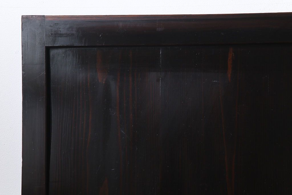 【商談品】和製アンティーク　燻された渋い色味が素敵な帯戸4枚セット(板戸、引戸、建具)