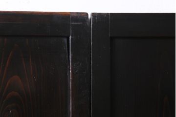 【商談品】和製アンティーク　燻された渋い色味が素敵な帯戸4枚セット(板戸、引戸、建具)