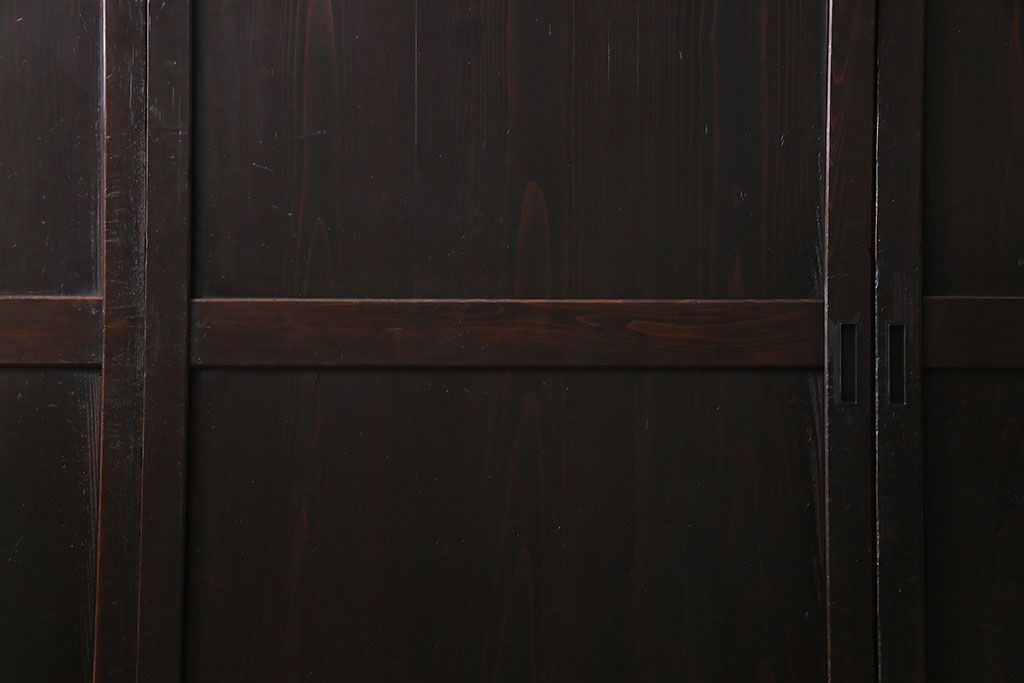 【商談品】和製アンティーク　燻された渋い色味が素敵な帯戸4枚セット(板戸、引戸、建具)