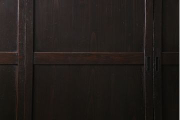 【商談品】和製アンティーク　燻された渋い色味が素敵な帯戸4枚セット(板戸、引戸、建具)