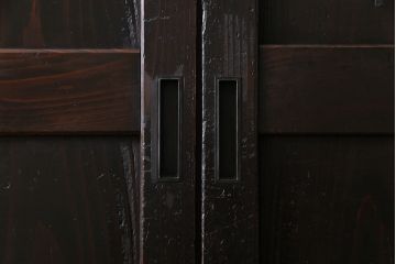 【商談品】和製アンティーク　燻された渋い色味が素敵な帯戸4枚セット(板戸、引戸、建具)