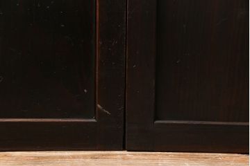 【商談品】和製アンティーク　燻された渋い色味が素敵な帯戸4枚セット(板戸、引戸、建具)