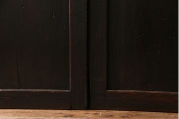 【商談品】和製アンティーク　燻された渋い色味が素敵な帯戸4枚セット(板戸、引戸、建具)