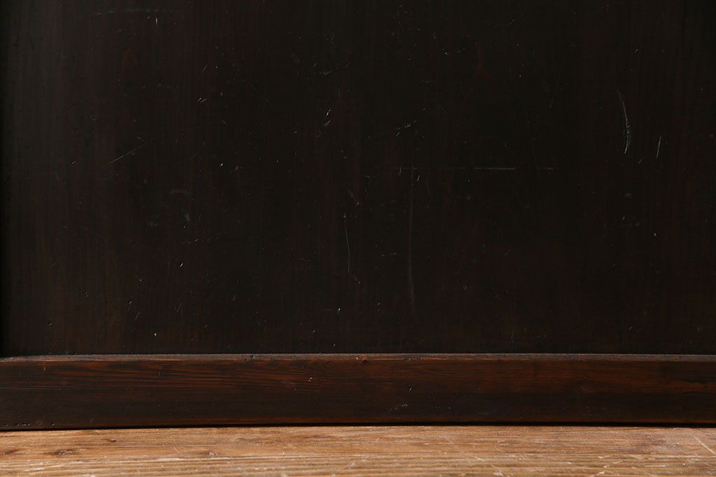 【商談品】和製アンティーク　燻された渋い色味が素敵な帯戸4枚セット(板戸、引戸、建具)