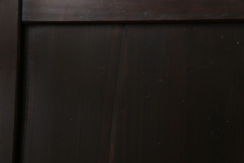 【商談品】和製アンティーク　燻された渋い色味が素敵な帯戸4枚セット(板戸、引戸、建具)