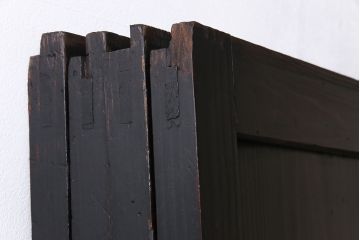 【商談品】和製アンティーク　燻された渋い色味が素敵な帯戸4枚セット(板戸、引戸、建具)