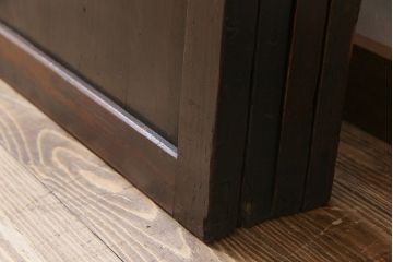 【商談品】和製アンティーク　燻された渋い色味が素敵な帯戸4枚セット(板戸、引戸、建具)