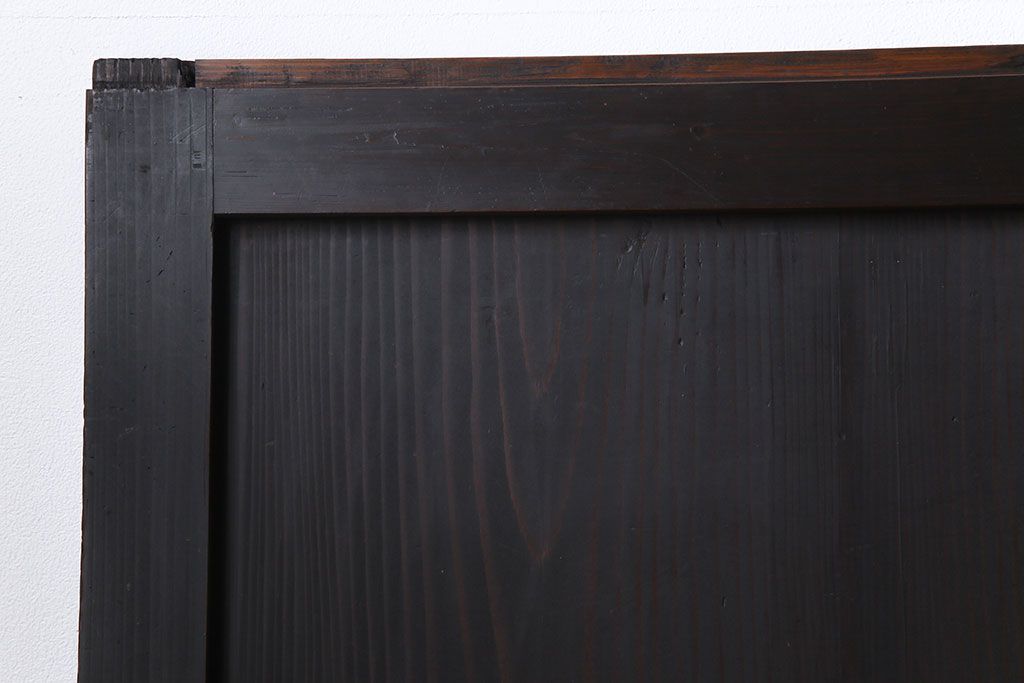 【商談品】和製アンティーク　燻された渋い色味が素敵な帯戸4枚セット(板戸、引戸、建具)