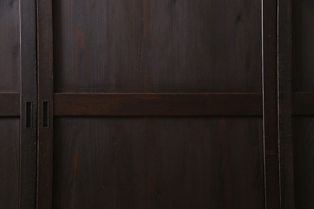 【商談品】和製アンティーク　燻された渋い色味が素敵な帯戸4枚セット(板戸、引戸、建具)