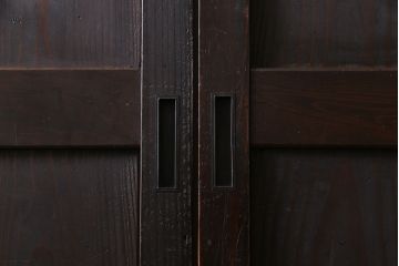 【商談品】和製アンティーク　燻された渋い色味が素敵な帯戸4枚セット(板戸、引戸、建具)