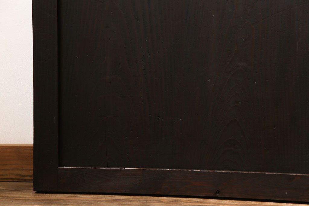 【商談品】和製アンティーク　燻された渋い色味が素敵な帯戸4枚セット(板戸、引戸、建具)