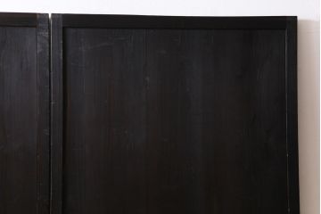 【商談品】和製アンティーク　明治期　古い木の質感が味わい深い板戸2枚セット(帯戸、引き戸、建具)