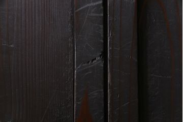 【商談品】和製アンティーク　明治期　古い木の質感が味わい深い板戸2枚セット(帯戸、引き戸、建具)