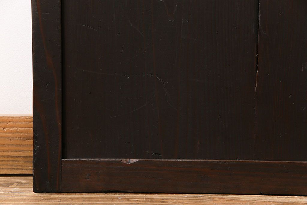 【商談品】和製アンティーク　明治期　古い木の質感が味わい深い板戸2枚セット(帯戸、引き戸、建具)