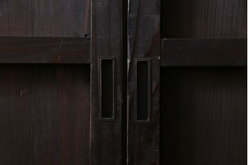 【商談品】和製アンティーク　明治期　古い木の質感が味わい深い板戸2枚セット(帯戸、引き戸、建具)