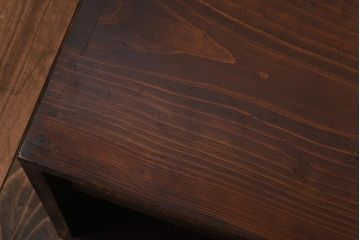 レトロ家具　昭和レトロ　前面ケヤキ材　様々なインテリアに合わせやすいシンプルなローボード(テレビボード、リビングボード)